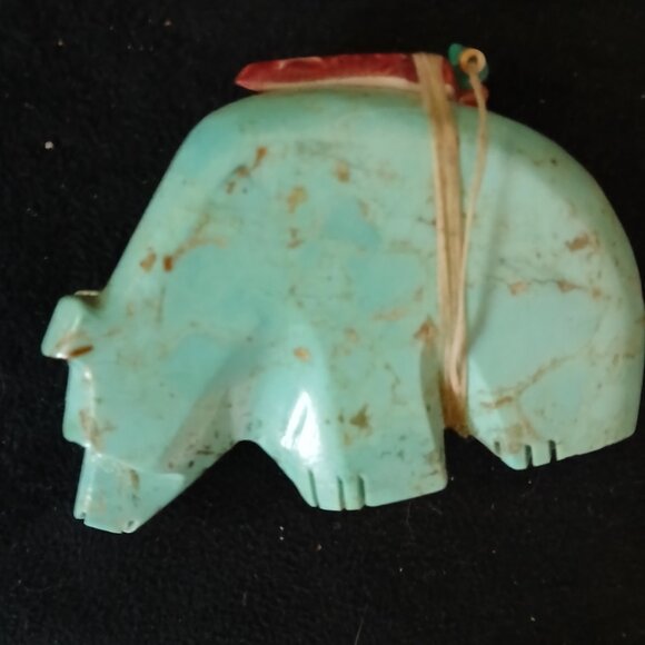 Turquoise Fetish Bear Small Blue GUC - Picture 2 of 4